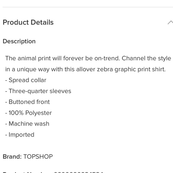 Topshop Zebra Graphic Shirt - Picture 5 of 5